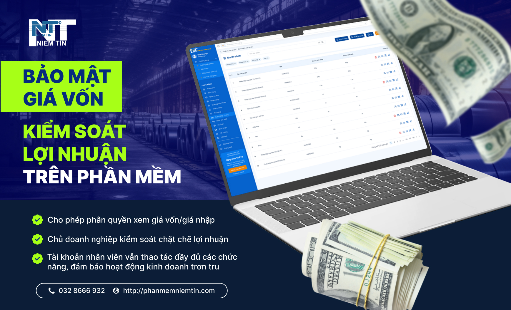 BẢO MẬT GIÁ VỐN, KIỂM SOÁT LỢI NHUẬN TRÊN PHẦN MỀM NIỀM TIN