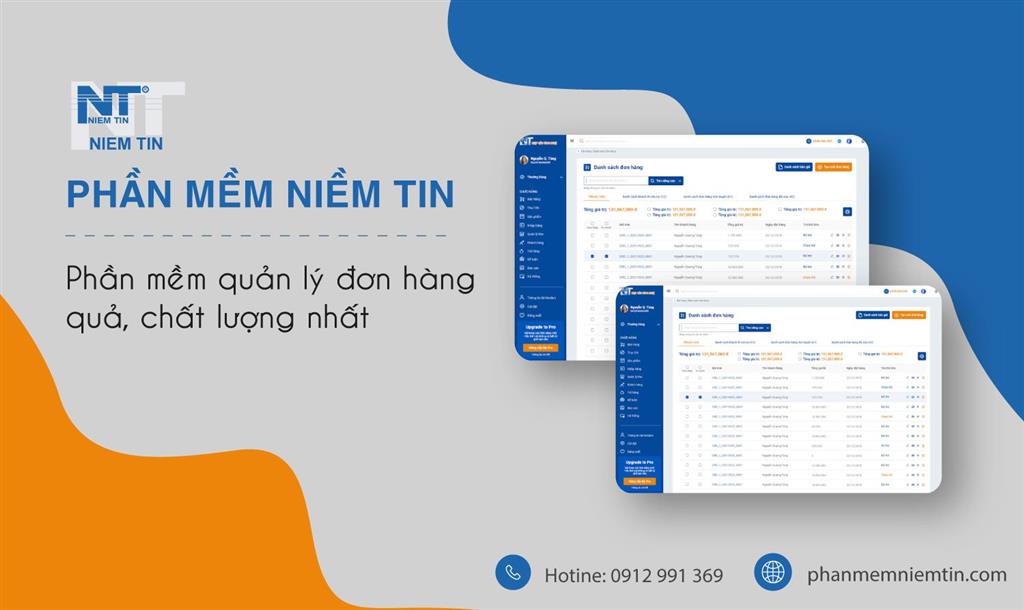 phần mềm quản lý đơn hàng Niềm Tin